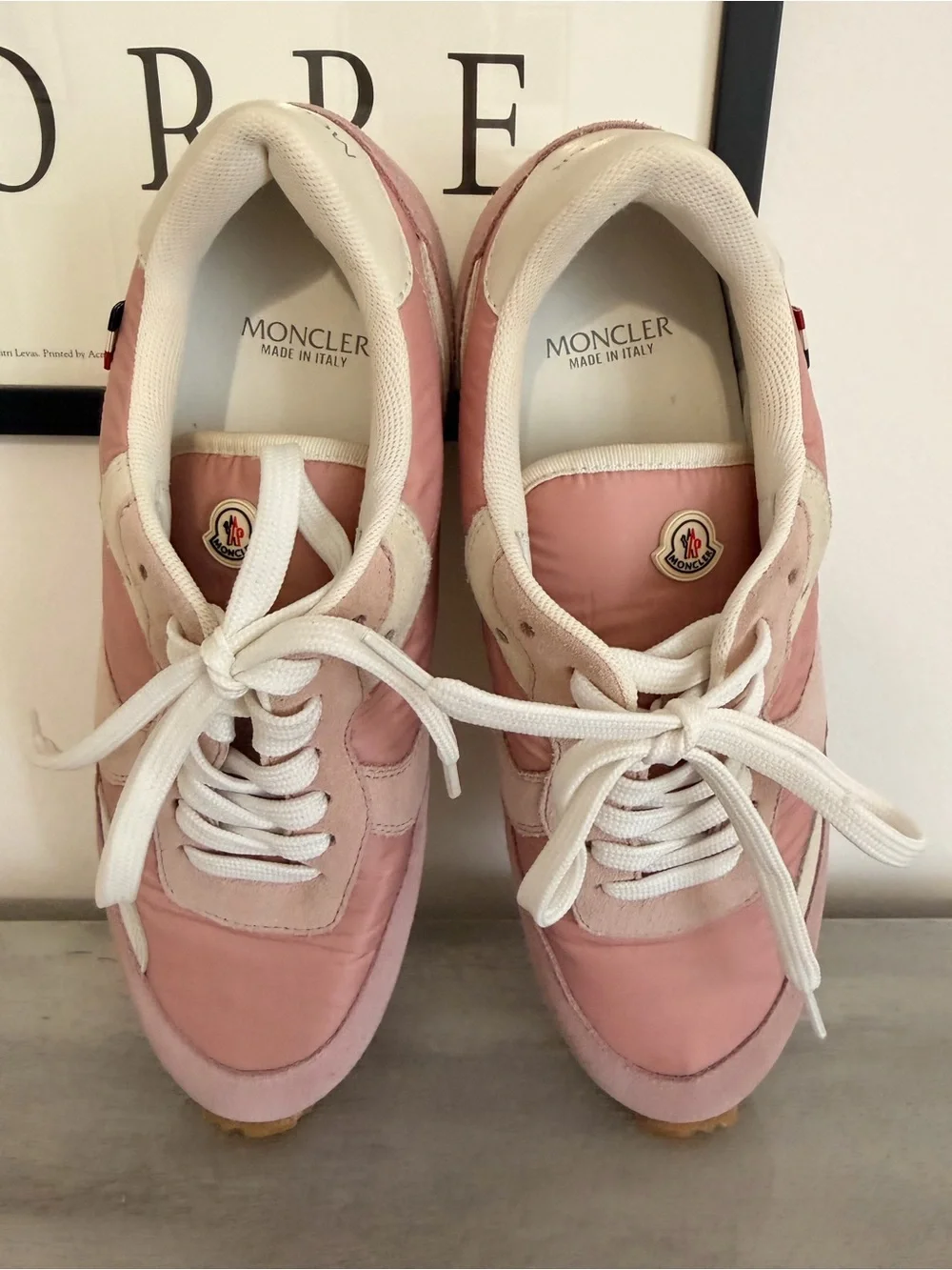 Moncler Authentic Pink Suede & Nylon low-top Retro Sneakers Size 8 (EU 38)